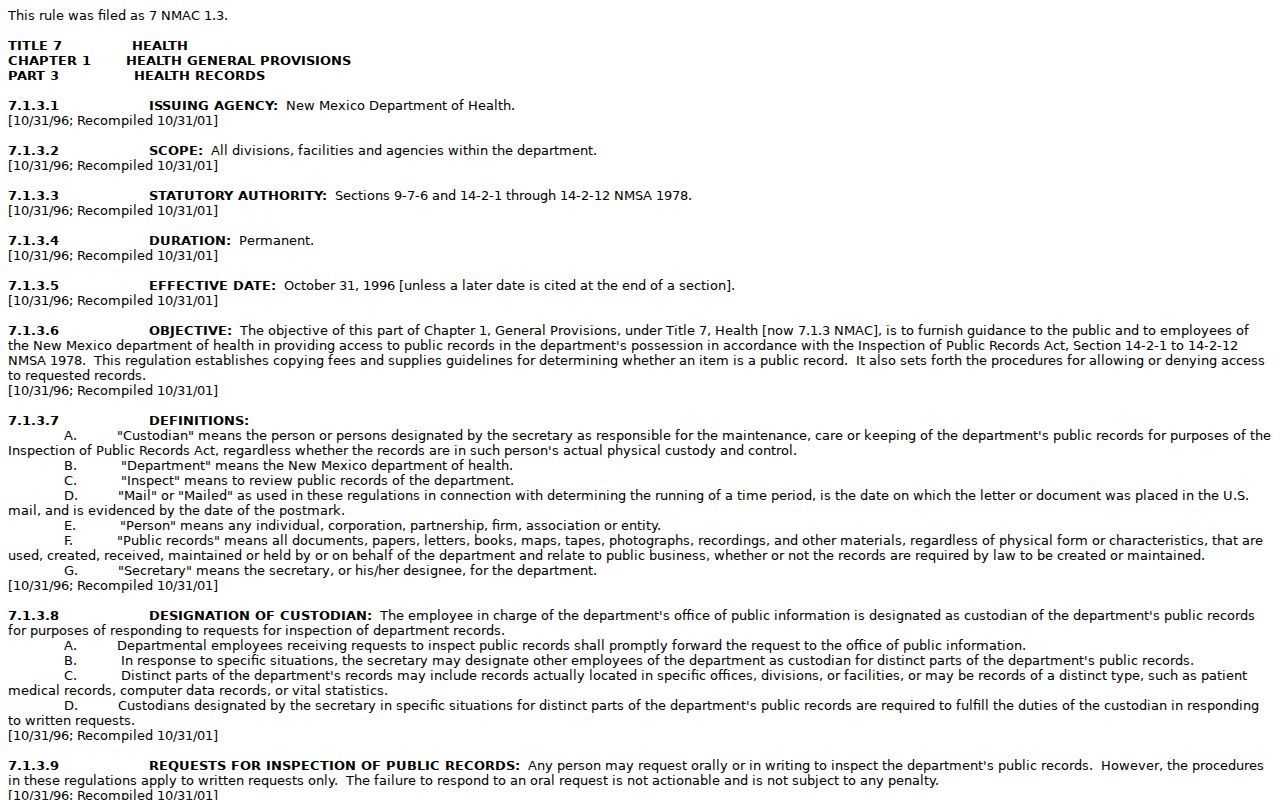 New Mexico law-enforcement records guidance used to explain Harding County warrant access limits